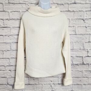 🌼Daily Ritual Sweater Women Sz Small Cream color Mock Neck Wool Blend